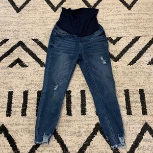Song Maternity distressed ankle skinny jeans